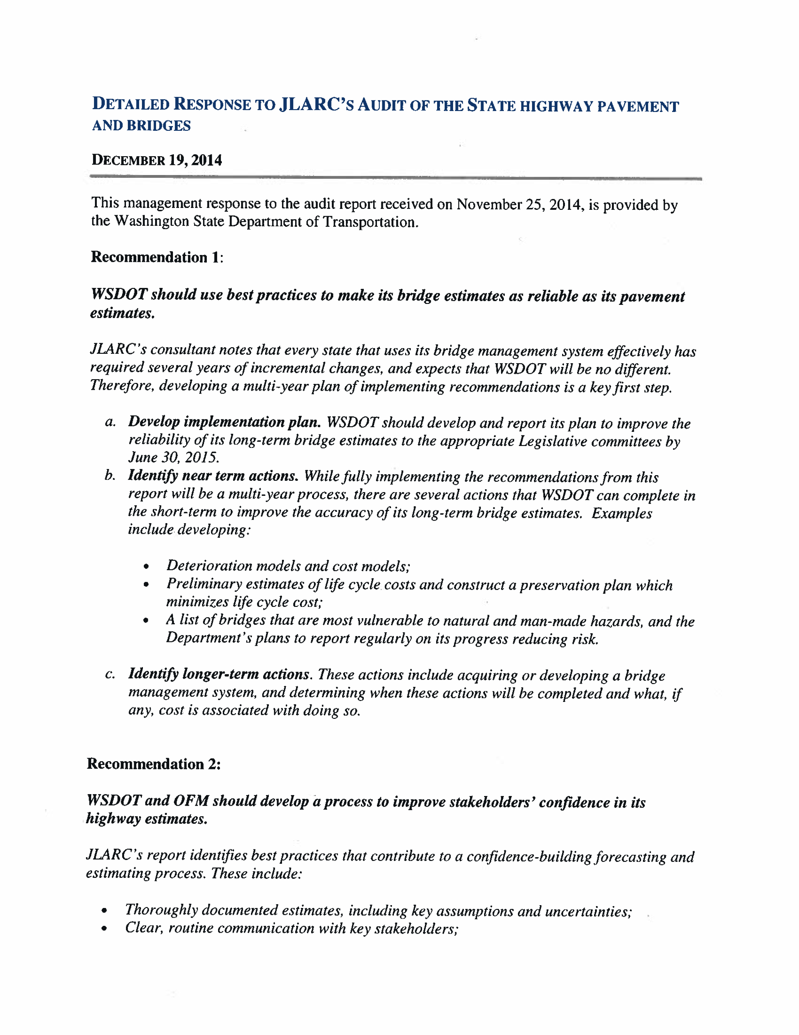 WSDOT response letter page three.
