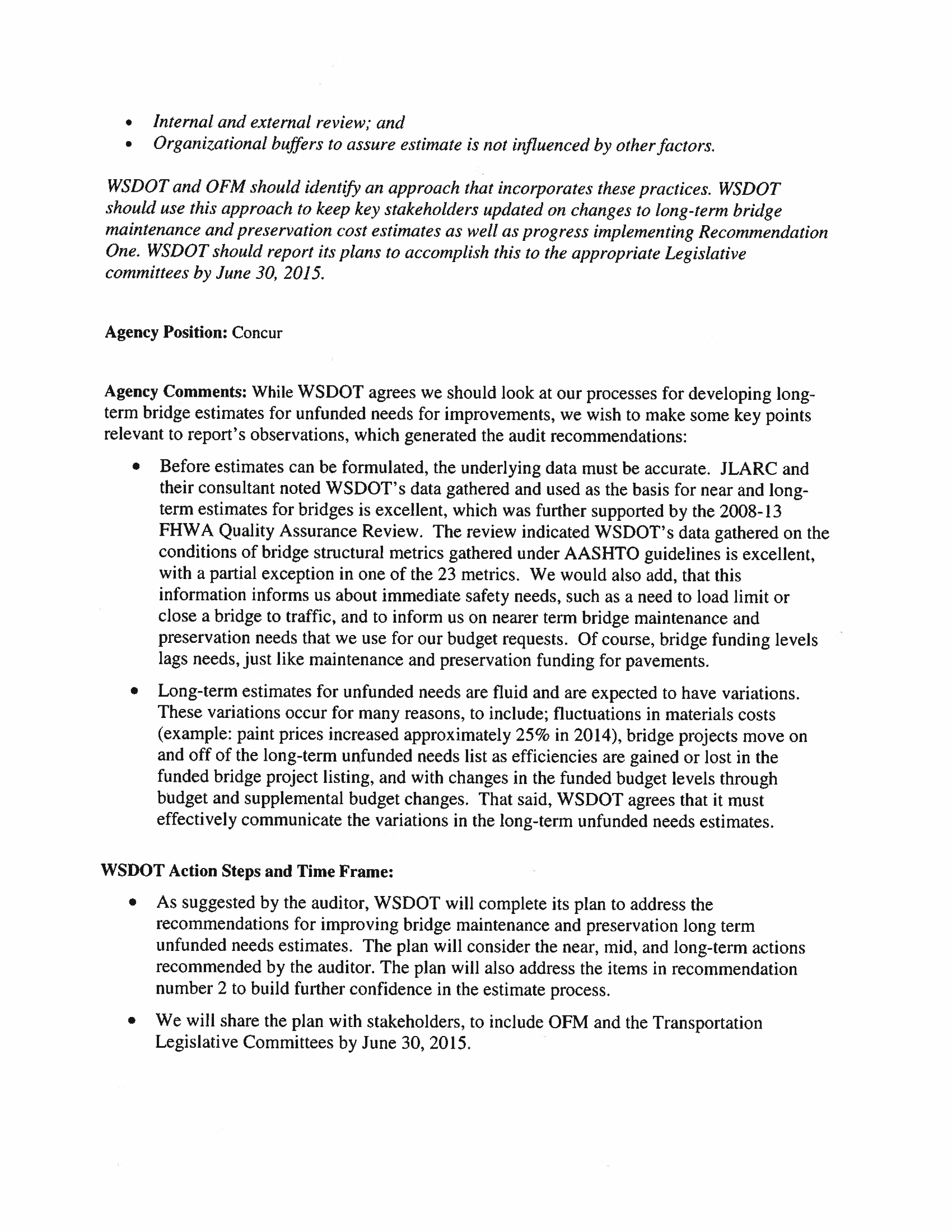 WSDOT response letter page four.