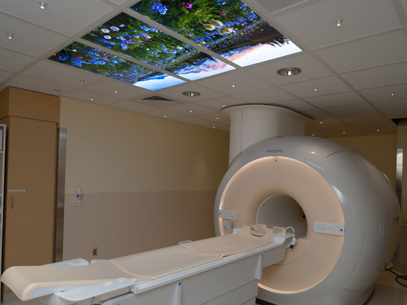 After construction photos of a new MRI room at the University of Washington Medical Center
