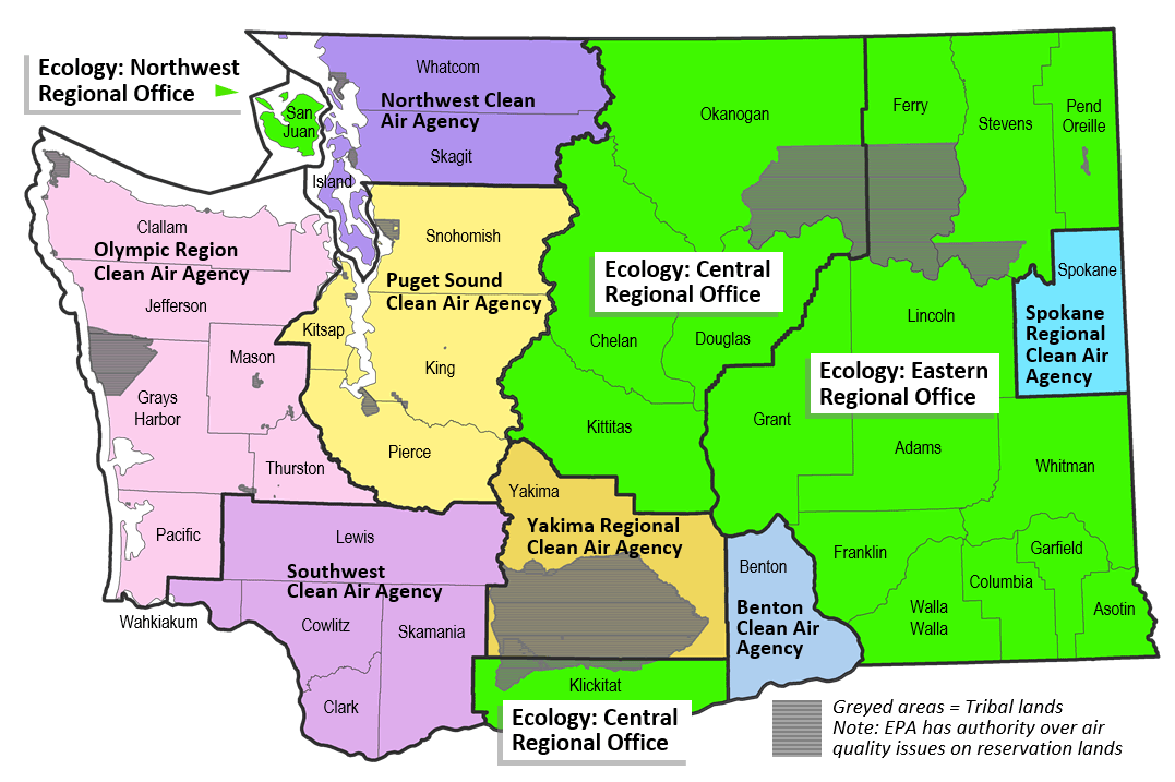 In Washington State, gasoline vapors are regulated by seven local clean air agencies and the Department of Ecology