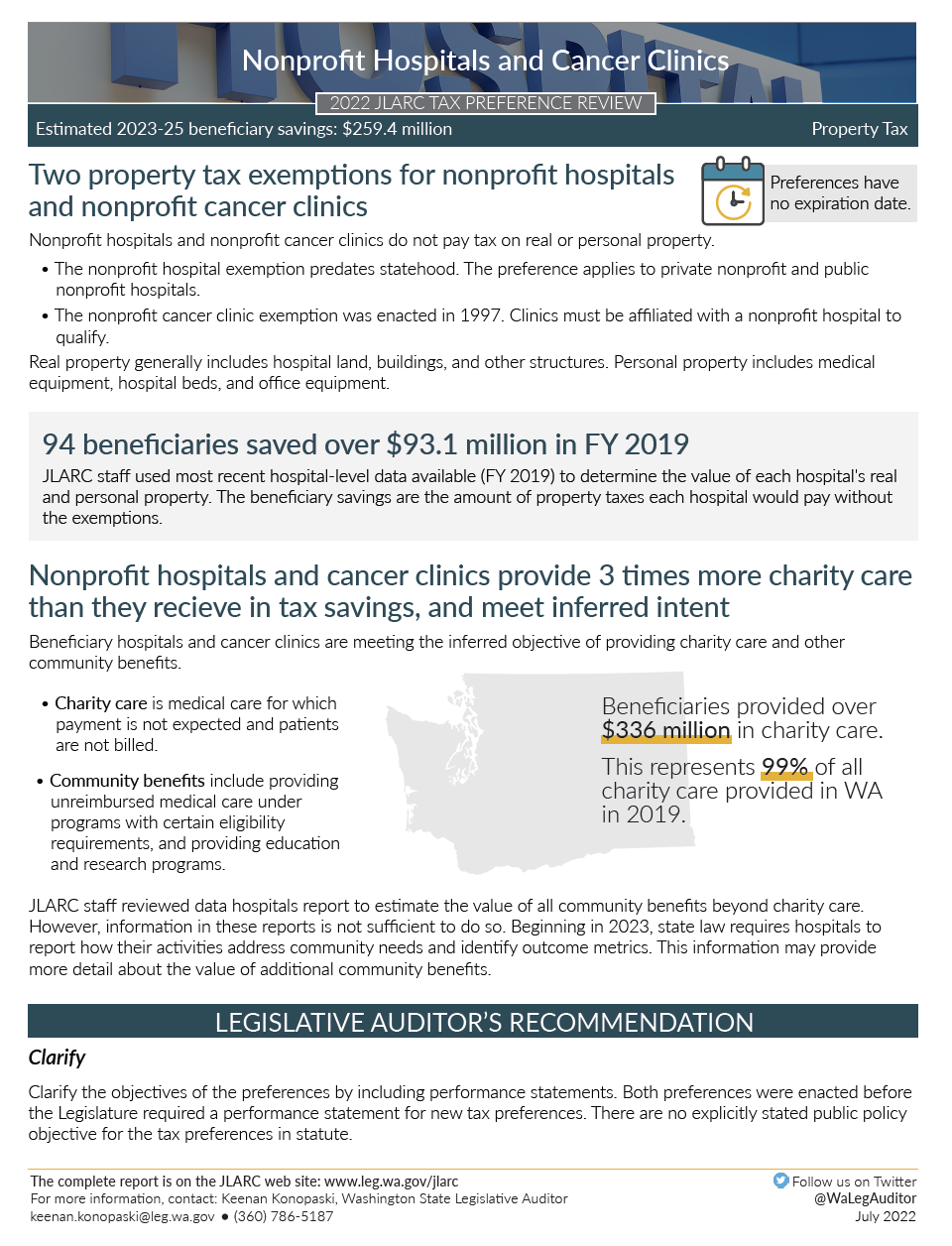 Thumbnail image of Nonprofit Hospitals One Page summary