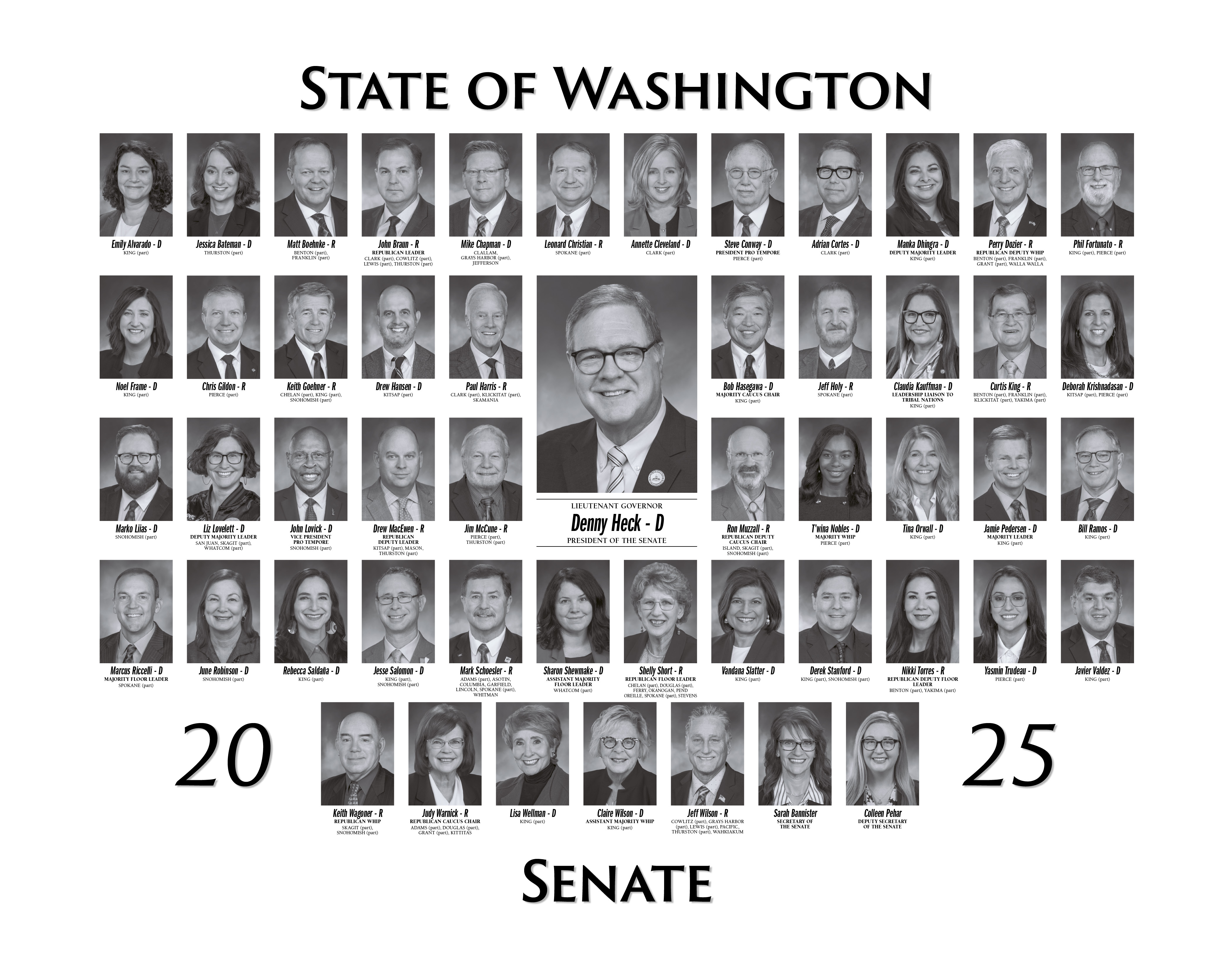 A compilation of portraits of senators from the class of 2025.